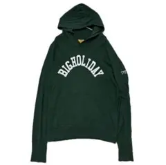 TMT ダメージ 加工 BIG HOLIDAY ロゴ パーカ XL 緑　グリーンのサムネイル