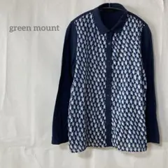 【グリーンモーメント】 幾何学模様 長袖シャツ F ブラウス　a1773