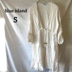blue island 【XS】チュニックワンピース オフホワイト フリル 古着