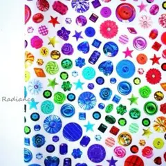 SALE68.宝石ボタン ロバートカフマン USAコットン シーチング カラフル