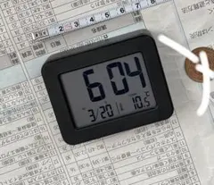 デジタル置時計 温度表示 アラーム付 ブラック 手動設定 単4×2のサムネイル