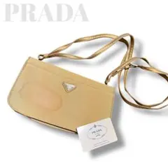 PRADA ナイロンレザー 三角プレートロゴ ショルダーバッグアクセサリーポーチ