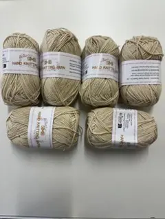 綿60%アクリル40%Tシャツヤーン 灰色40g6玉手編み糸かぎ針3-5mm