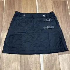 黒 キルティング スカート バックル付き