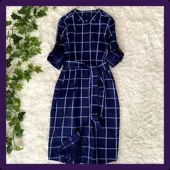 ★送料無料★✨Brooks Brothers　チェック柄 ノーカラー ワンピース
