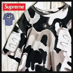 【希少デザイン】シュプリーム☆ロゴ総柄Tシャツ 即完売モデル くすみカラー M