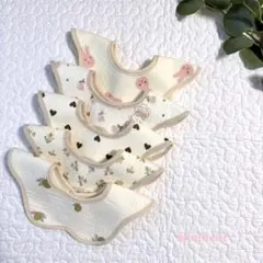 [No.20] ベビースタイ　よだれかけ　もくもくスタイ　防水　5枚セット