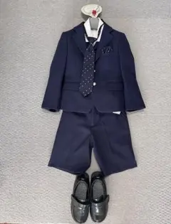 キッズ ネイビー スーツ 110cm 7点セット