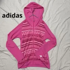 未着！adidas パーカー ピンク ドット ストライプのサムネイル