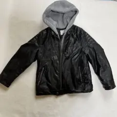 ZARA フェイクレザー フード付きジャケット　138cm子どものサムネイル
