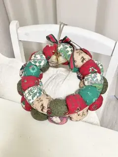 クリスマスリース　ハンドメイド　クリスマス　リース　オーナメント　パッチワーク