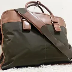 美品✨サザビー ビジネスバッグ 2way レザー ナイロン カーキ A4 多収納のサムネイル