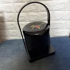 未使用 桂由美 三段重 お重 漆器 椿柄 持ち手付き