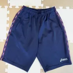 asics アシックス ハーフパンツ ネイビー ロゴテープ