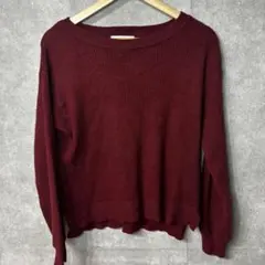 grove ニット　トレーナー　レディース　M ワインレッド