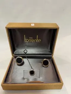 torrente ブラック カフスボタン ネクタイピン セット