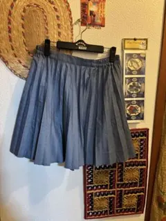 earth プリーツスカート Mサイズ ライトブルー