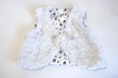 H&M オフホワイト ベビー ファーベスト 80〜90cm