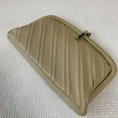 TS19 希少 がま口 クラッチバッグ ベージュ オールド パーティーバッグ