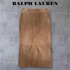 RALPH LAUREN ロングスカート レザー 山羊革 茶 11号 L相当のサムネイル