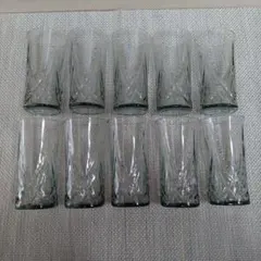 未使用　昭和レトロ　ガラスコップ　10個セット　透明