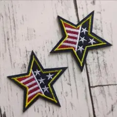 2枚set★ アメリカン 星 スター アイロン ワッペン