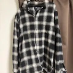 GAP チェック柄シャツ M ブラック