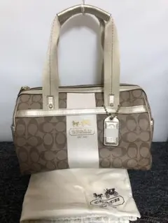 美品　コーチ　COACH ミニボストン　ハンドバッグ　シグネチャー　F11353