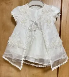 ホワイト セレモニードレス 結婚式 半袖 帽子付き