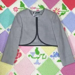 ＊ミキハウス＊ノーカラージャケット　ボレロ　130 女の子　フォーマル　グレー