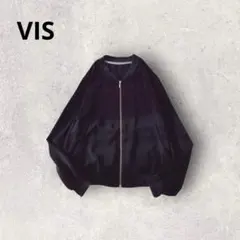 ビス ブルゾン ノーカラージャケット フルアップ 羽織り シンプル カジュアル