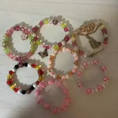 カラフルビーズブレスレットセット 7個