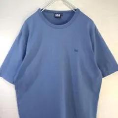 ヘリーハンセン　Tシャツ　ワンポイント刺繍ロゴ　ブルー