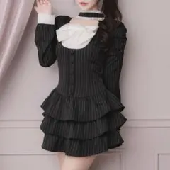 ♡Pium チョーカーフリルティアードワンピース ブラック 完売品