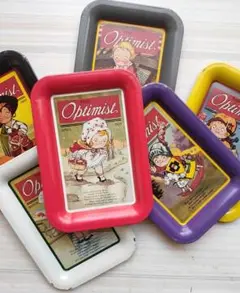 ビンテージ調ちょっとお洒落な Campbell`s ミニティントレイセット6枚組