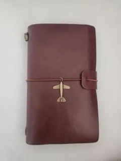 新品　日記　ノート　手帳　コラージュ　トラベラー海外　メモ　飛行機ブラウンのサムネイル