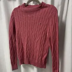 TOMMY HILFIGER ケーブルニットセーター S ピンク