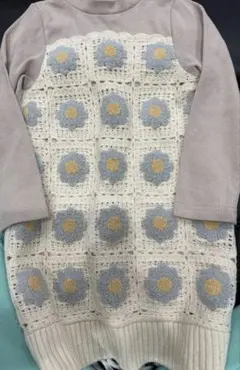 petitmain ニット　ワンピース　花　110