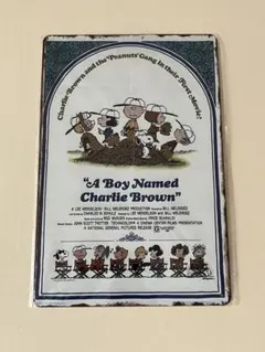 PEANUTS スヌーピー Charlie Brown ブリキ看板