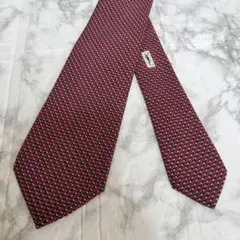 【美品✨️】Yves Saint Laurent ネクタイ 総柄 レッド シルクのサムネイル