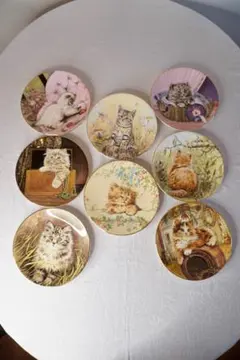   猫 絵皿 9枚セット コレクションプレート Royal Doulton 猫 絵皿 9枚セット コレクションプレート