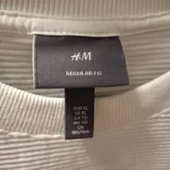 S*g様 H&M ホワイト リブ編み Tシャツ EUR XL