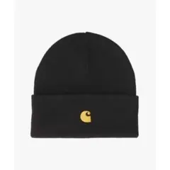 美品　Carhartt カーハート　アメリカンスクリプト　ビーニー帽　ブラック