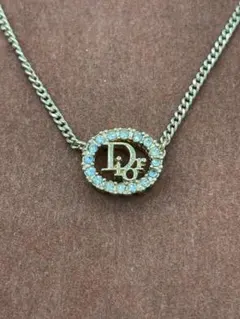 【北7172】Christian Dior ロゴ ラインストーン ネックレスのサムネイル