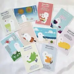 残暑見舞いハガキ　私製はがき　シロペン　夏　10枚　かわいい　おしゃれ　お礼