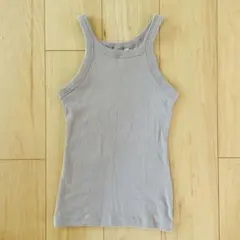 【H&M】美品 リブ編み タンクトップ ベージュ S レディース