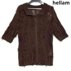 hellamフリンジポロニット　ブラウン　新品タグ付きのサムネイル