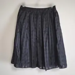 NATURAL BEAUTY黒のチェック柄フレアスカート (626)