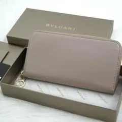 未使用品　箱付き　BVLGARI ブルガリ　長財布　サークル金具　ベージュ　希少のサムネイル