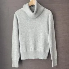 UNIQLO(ユニクロ）カシミヤ100% グレー タートルネック セーター 長袖